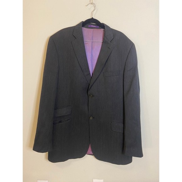 Ted Baker Endurance Charcoal Grey Blazer with Purple Lining Sz 44L - Picture 2 of 8
